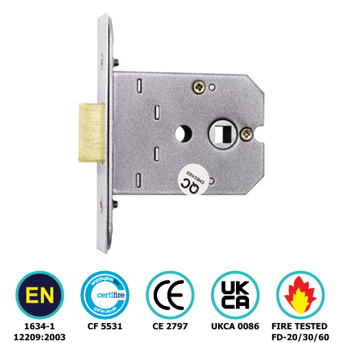 Alternative view of Flat Mortice Latch - Ce / Certifire / Fd / En12209 - Hang Up Box 76mm Electro Brass Each