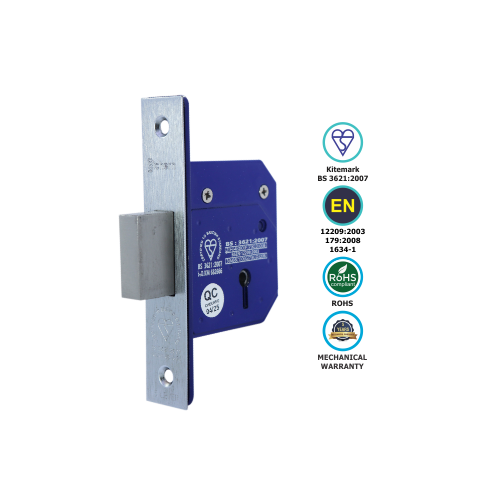 Alternative view of Bs3621 5 Lever Dead Lock (3g114) Retro Fit  66mm, 76mm - Satin Stainless and Electro Brass - Each