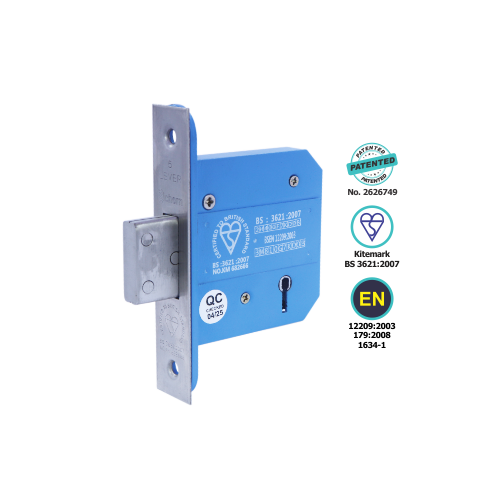 Alternative view of Bs3621 Zenith 5 Lever Dead Lock (Smallest Case) 63mm, 76mm - Satin Stainless and Polished Stainless - Each