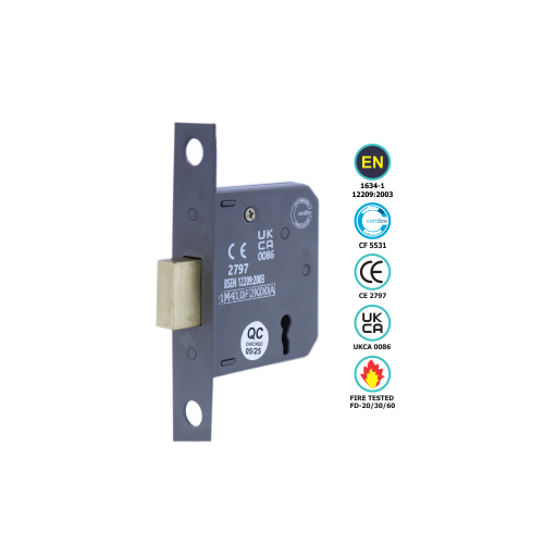 Alternative view of 3 Lever Dead Lock Ce / En12209 / Certifire / Fd - Lock Case Only - Available in Size 63mm and 75mm