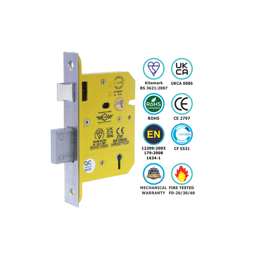 Alternative view of Bs3621 5 Lever Sash Lock Ce / Certifire / Fd 63mm, 76mm - Available in Multiple Finishes - Each