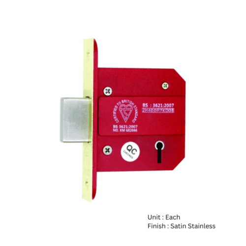 Alternative view of Bs3621 5 Lever Dead Lock 66mm, 76mm - Satin Stainless and Satin Brass - Each