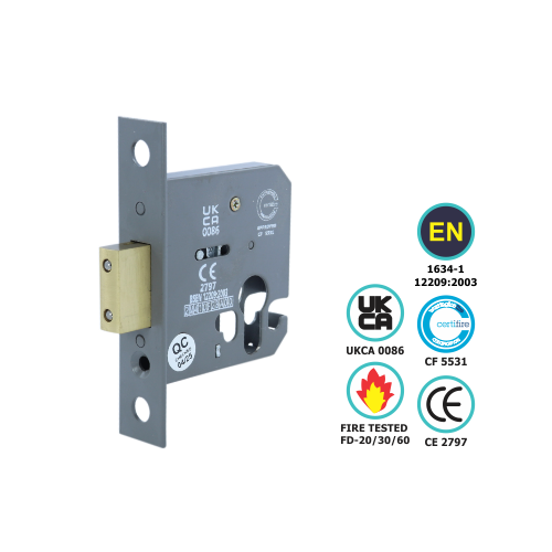 Alternative view of Architectural Euro Profile Mortice Dead Lock - Ce / Certifire / Fd - Case Only 63mm  Each
