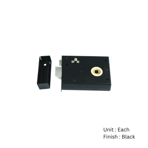 Alternative view of Rim Latch With Locking Snib 100 X 76mm with Different Finish Each