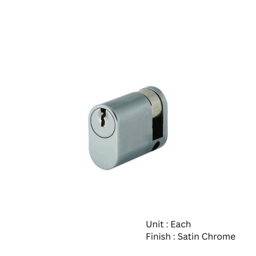Alternative view of Oval Profile Cylinder - Single 45mm Satin Chrome Each