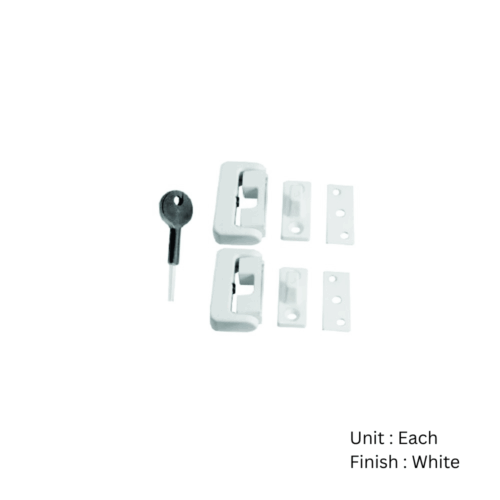 Alternative view of Window Toggle Lock Wooden - 2 + Key (8k101)   Epoxy White Each