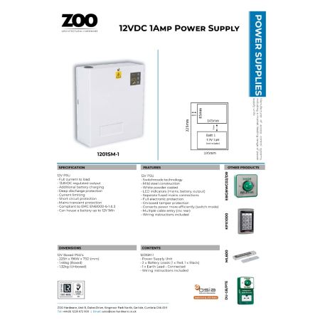 Alternative view of 1 Amp 13.8Vdc Power Supply with Switch Mode - Full Current Load - Small Box