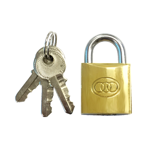 Tri Circle Keyed Brass Padlock