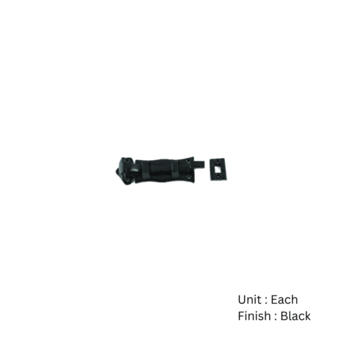 Alternative view of Black Antique Scroll Straight Door Bolt  75mm and 100mm Epoxy Black Each