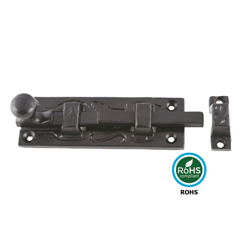 Alternative view of Black Antique Door Bolt With Knob - Straight 75mm and 100 Epoxy Black Each