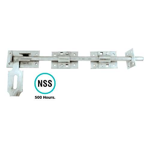 Alternative view of Garage Door Bolt - Heavy Locking 450mm, 600mm Hot Spelter Galvanised and Galvorite Silver Each