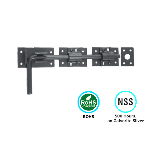 Alternative view of Garage Door Bolt - Heavy Epoxy Black and Hot Spelter Galvanised Finish with Different Sizes Each
