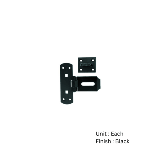 Alternative view of Vertical Hasp And Staple 150mm Black Durosil and Galvorite Silver Finish Each
