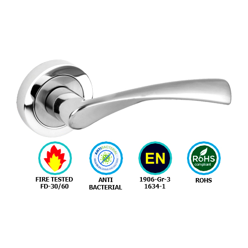 Alternative view of Stirling Round Rose Latch To En1906 (Part 3)  - 114mm x 52mm Set - Available in Multiple Finishes