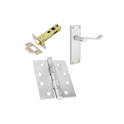 Scroll Fire Rated Latch Pack Chrome