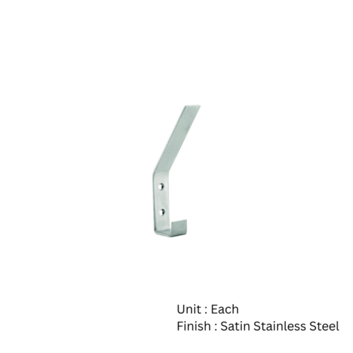 Alternative view of Stainless Steel Strip Pattern Hat And Coat Hook  56mm Satin Stainless Each