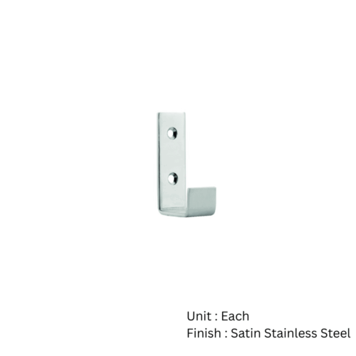 Alternative view of 125mm Satin Stainless Steel Robe Hook – Each
