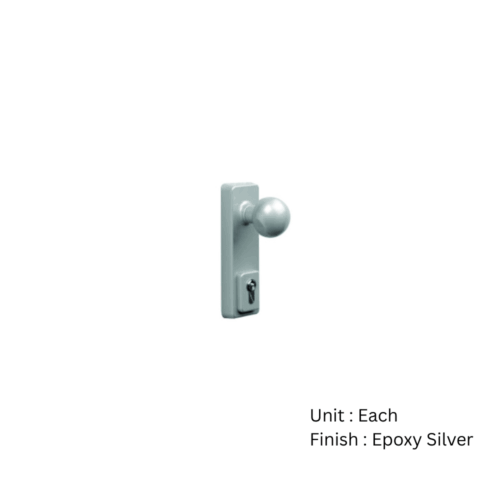 Alternative view of Outside Locking Attachment With Knob Epoxy Silver Each