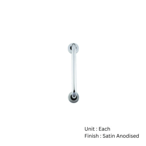 Alternative view of Aluminium Round Bar Pull Handle With Concealed Rose Satin Anodised with Different Sizes Each