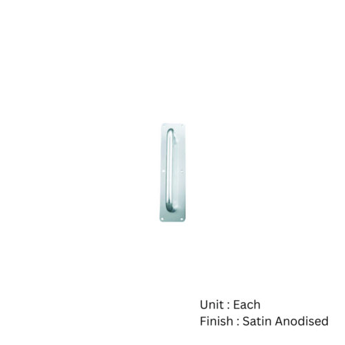 Alternative view of Aluminium Round Bar Pull Handle On Plate 300 X 19mm Satin Anodised Each