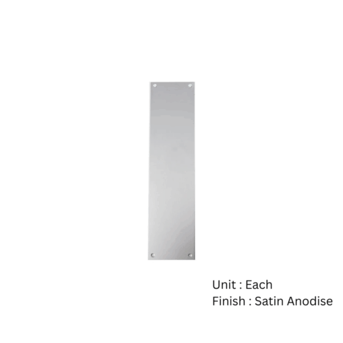 Alternative view of Aluminium Finger Plate - Push 300 X 76mm Satin Anodised Each