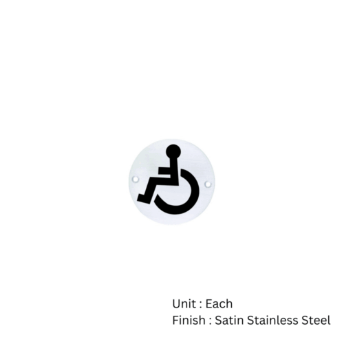 Alternative view of Stainless Steel Circular Sign - Disabled 76mm Satin Each