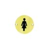 brass female restroom sign 76mm