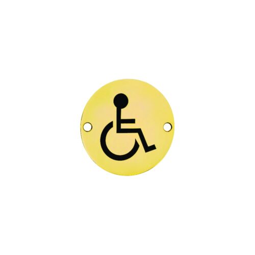 brass disabled restroom sign 76mm