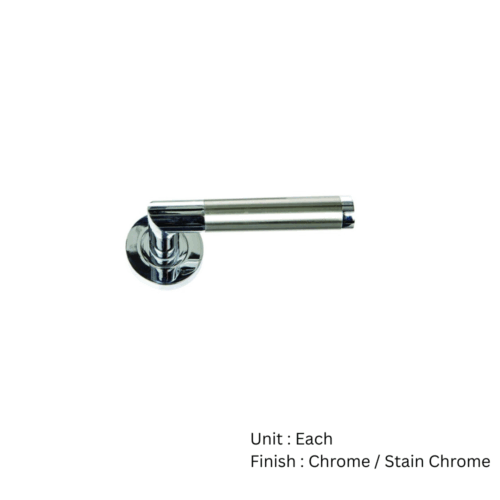 Alternative view of Hedingham Round Rose Latch Other Chrome / Satin Chrome and Matt Black Set
