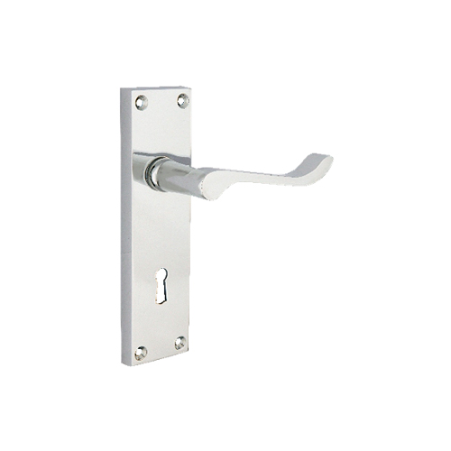 Contract Vict Scroll Lock Furniture - Zinc   Polished Electro Brass Set