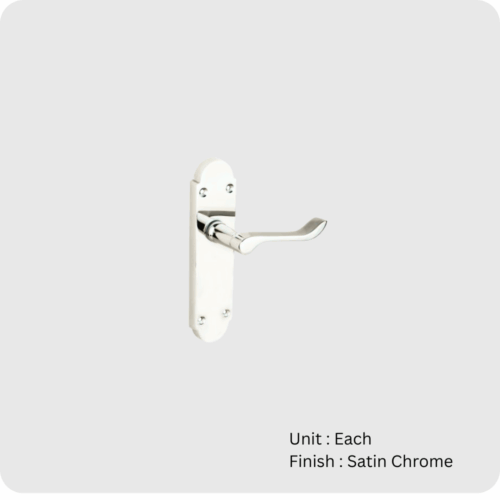 Alternative view of Shaped Scroll Latch Furniture (Carisbrooke) To En1906 (Pt3)  Polished Chrome Set