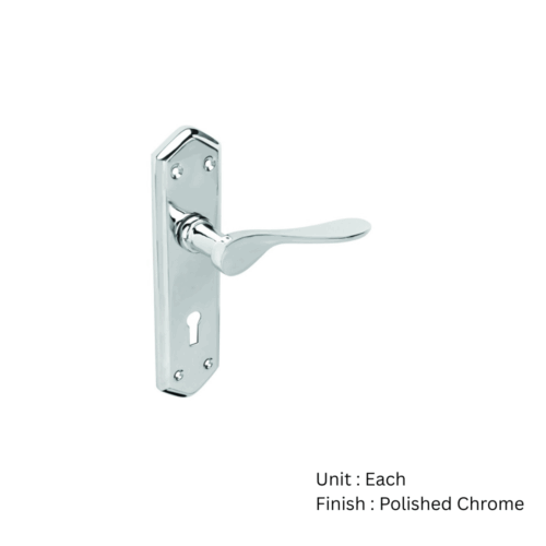 Alternative view of Kenilworth Lever Lock   Chrome Plated Pair