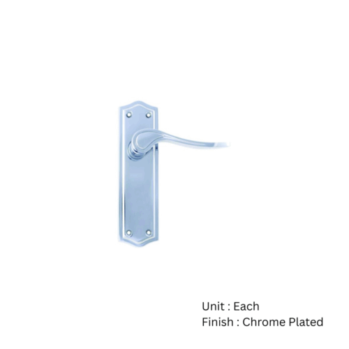 Alternative view of Orford Long Latch Furniture To En1906 (Pt3) - Chrome Plated and Satin Nickel Plated Set