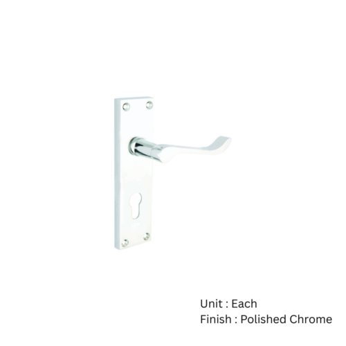 Alternative view of Victorian Scroll Latch Furniture To En1906 (Part 3)   Polished Chrome Set