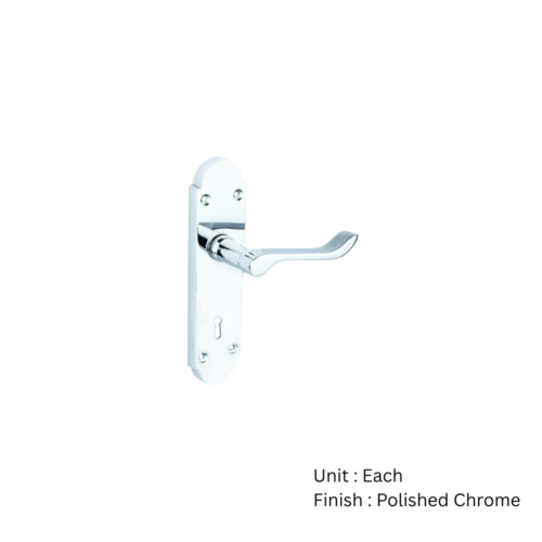 Alternative view of Carisbrooke Lock Furniture To En1906 Part 3 - Polished Chrome and Satin Nickle Set