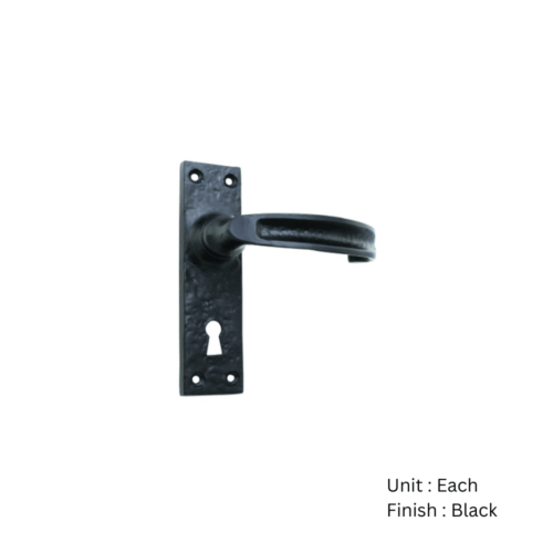 Alternative view of Black Antique Narrow Lock Furniture - Durham 151 X 41mm Epoxy Black Set