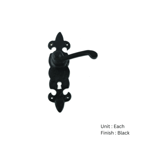 Alternative view of Black Antique Ornate Lock Furniture - Belvoir   Epoxy Black Set