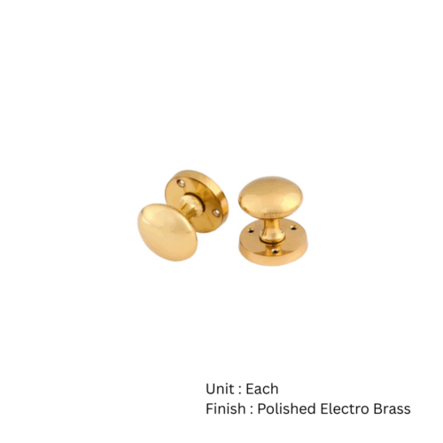 Alternative view of Victorian Sprung Mortice Knob Set 53mm Polished Electro Brass Set