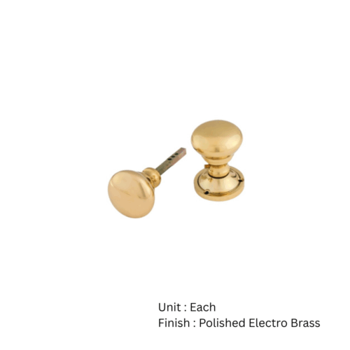Alternative view of Victorian Rim Knob Set 53mm Polished Electro Brass Set