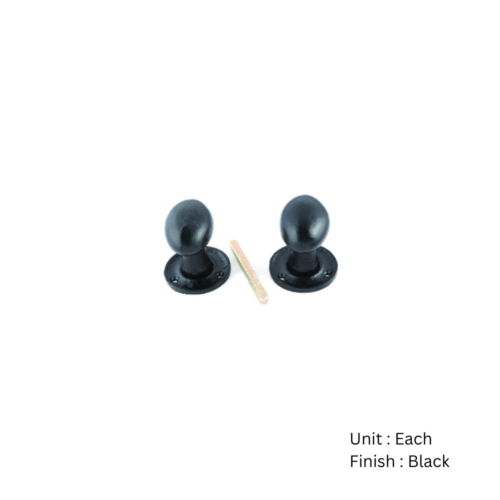 Alternative view of Black Antique Oval Mortice Knob Furniture 60mm Epoxy Black Set