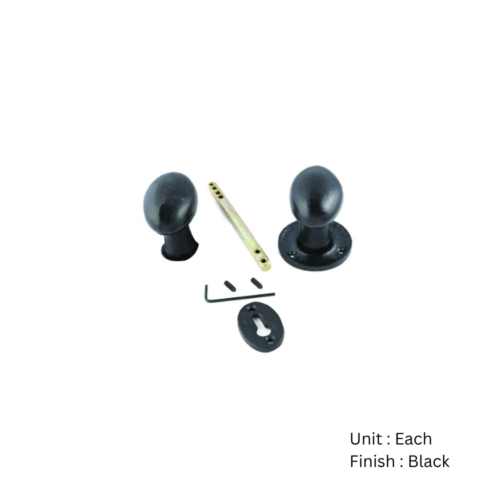 Alternative view of Black Antique Oval Rim Knob Furniture 60mm Epoxy Black Set