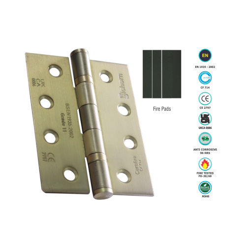 Alternative view of Mild Steel 2 Ball Bearing Hinge - CE11 Pair 100 X 76mm and Available in Different Finish