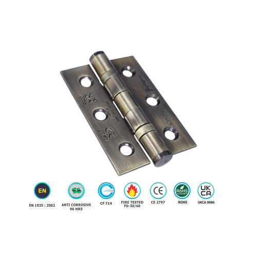 Alternative view of Stainless Steel Ball Bearing Hinge - Pair - Ce7 76 X 51mm Satin Pair
