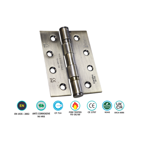 Alternative view of Stainless Steel Ball Bearing Hinge - Pair - Ce13 100 X 76 X 3mm with Multiple Finish