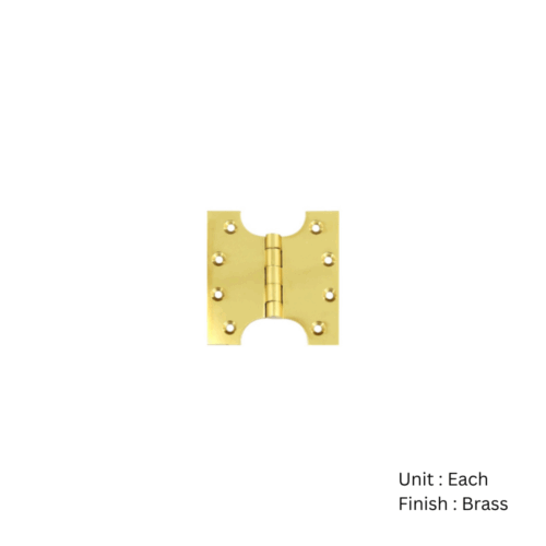 Alternative view of Brass Parliament Hinge C/W Screws - Pair - 4mm with Different Finish and 100 X 50 X 100mm