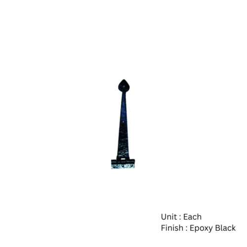 Alternative view of Black Antique Heavy Spear Hinge - Epoxy Black Pair