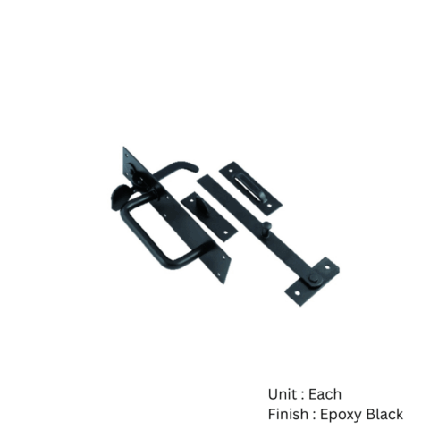 Alternative view of Heavy Suffolk Latch 230mm Epoxy Black Set