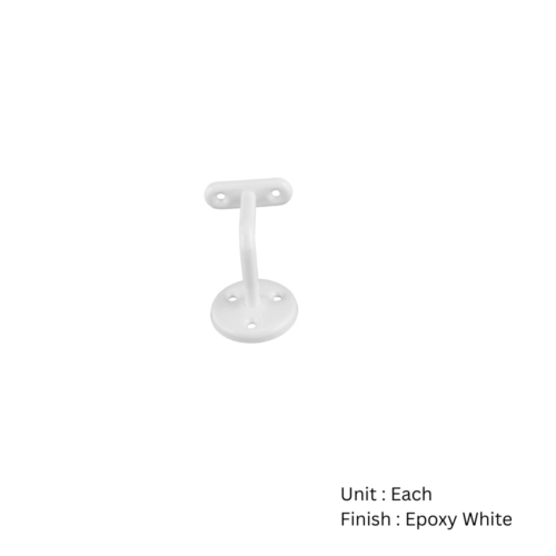 Alternative view of Hand Rail Bracket with Epoxy White, Bright Zinc Plated and Differernt Sizes Available Each
