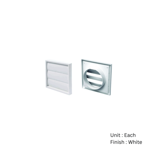 Alternative view of Gravity Vent For 100mm Duct - C/W Flyscreen 140mm X 140mm White Pvc and Brown Each