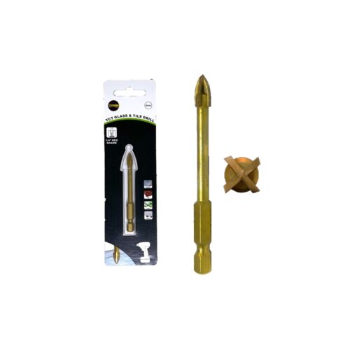 4 point hex shank glass drill bits set